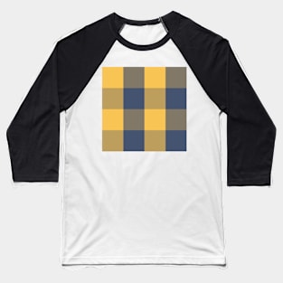 Apricot and Navy Gingham Check Pattern| Cottage Core Prairie Style Baseball T-Shirt
